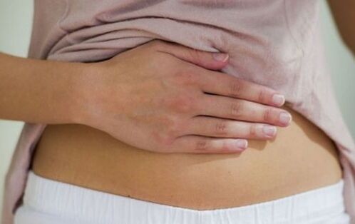 Abdominal pain due to internal parasites